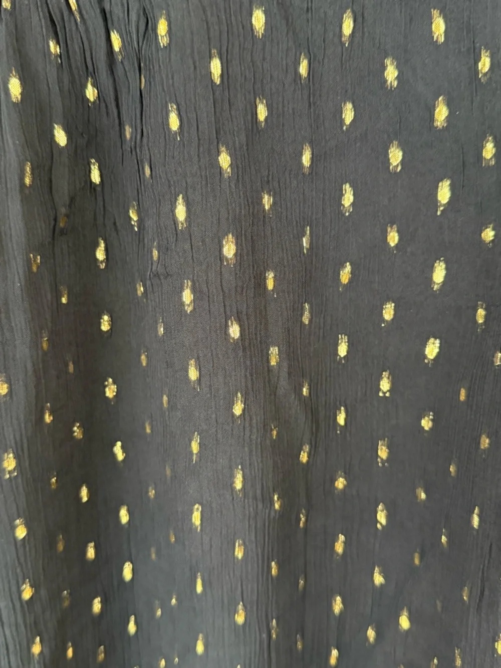 J. Crew Black Gold Dot Sheer Sleeve Blouse Size Medium - Picture 7 of 10